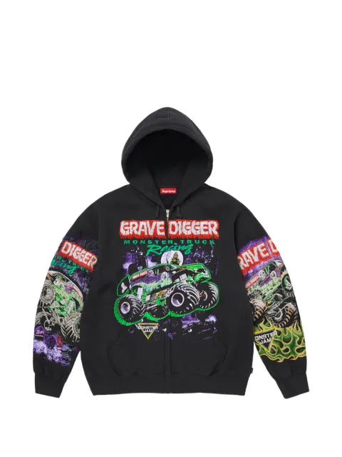 Supreme Grave Digger zip-up hoodie