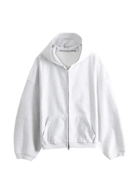 Alexander Wang crystal embellished oversized zip-up hoodie