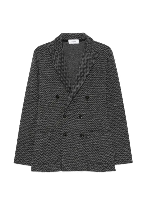 Lardini chevron double-breasted jacket