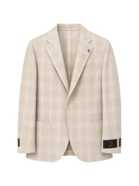 Tombolini check-pattern notched-lapels blazer