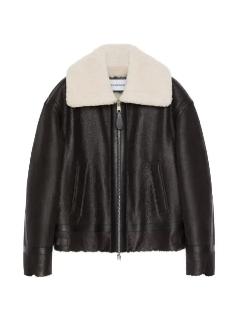 Givenchy couture seam pilot blouson in leather and shearling