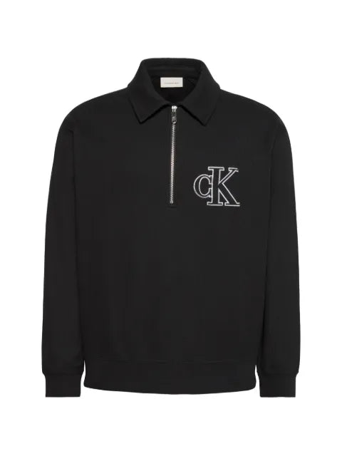 Calvin Klein logo-embroidered half-zip sweater