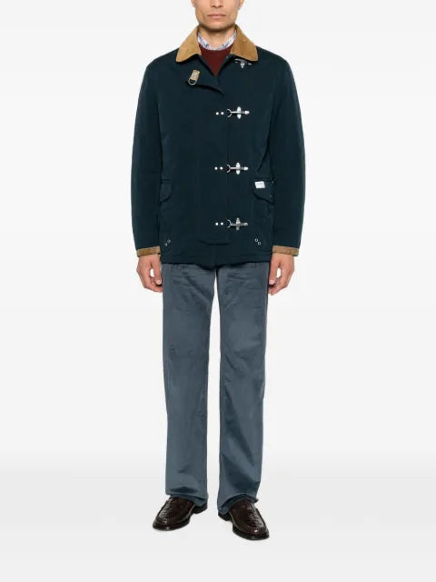 Fay lobster-clasp corduroy-collar jacket