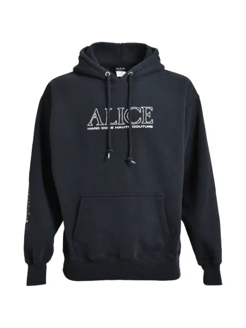 ALICE HOLLYWOOD logo-print washed-finish hoodie