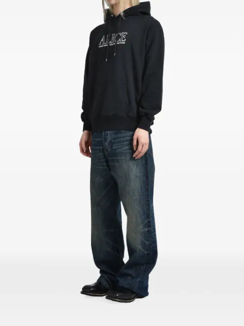ALICE HOLLYWOOD logo-print washed-finish hoodie
