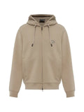 Emporio Armani logo-embroidered zip-up hoodie