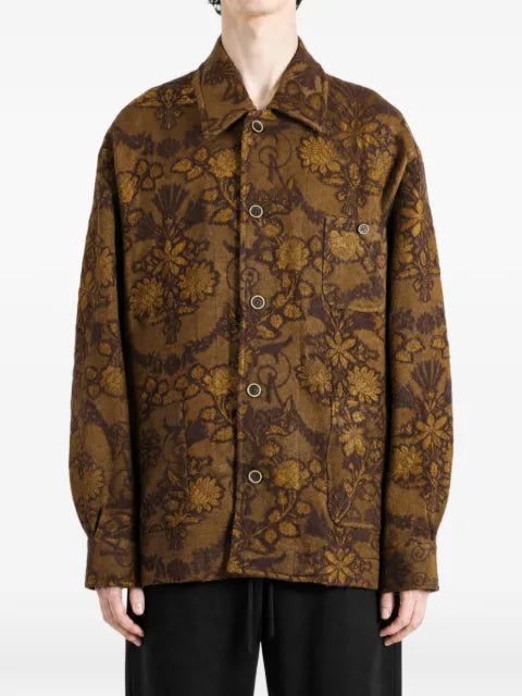 Uma Wang Jinn floral-jacquard button-up jacket