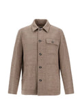 Herno virgin-wool twill shirt jacket
