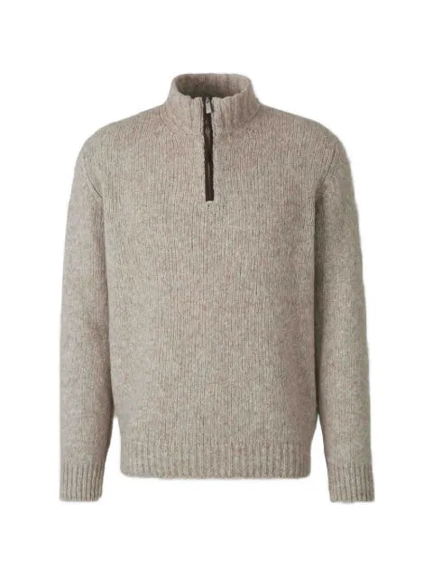 Fedeli quarter-zip ribbed-knit sweater