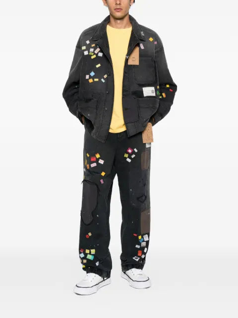 Maison MIHARA YASUHIRO sticker-print patch-detail overshirt