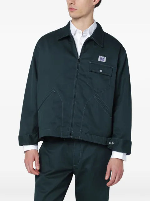 Needles logo-patch zip-up jacket