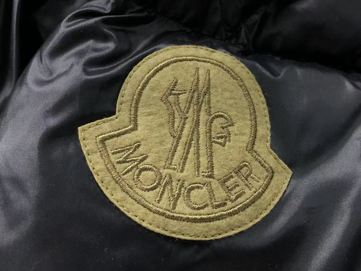 Moncler Glossy Black Stand-Collar Quilted Puffer Jacket