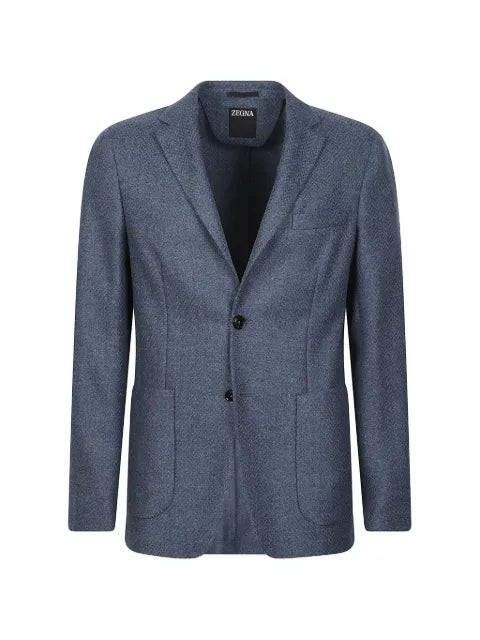 Zegna herringbone-knit blazer