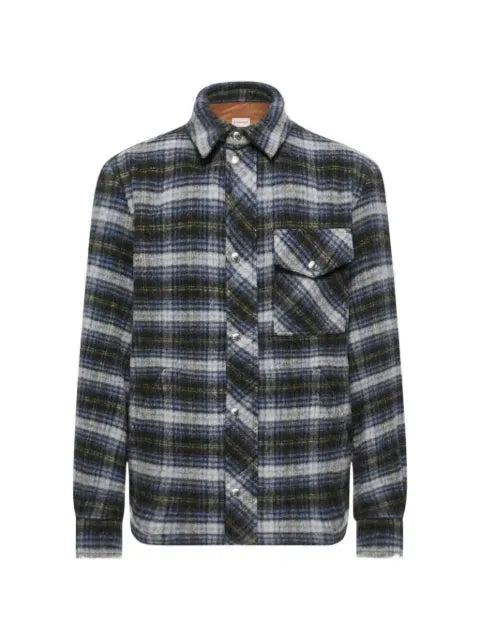 Moncler check-print wool jacket
