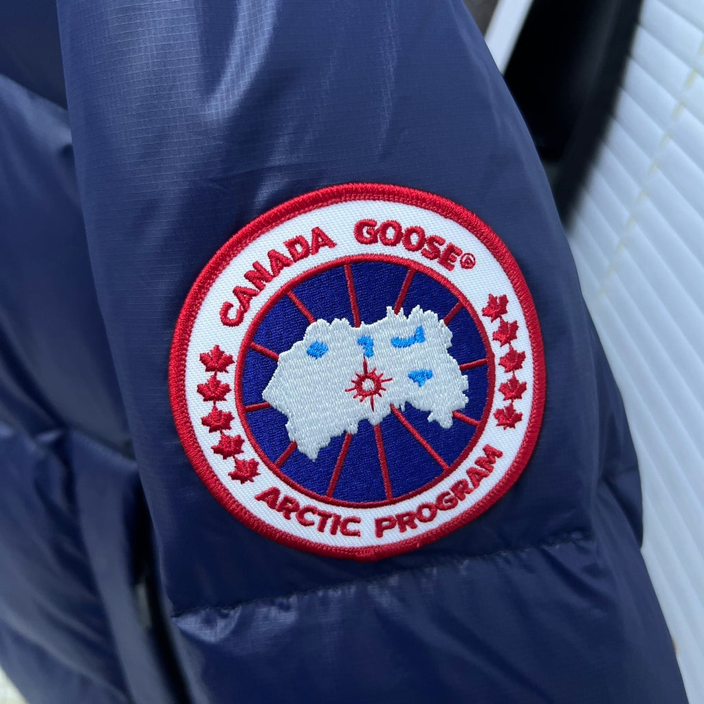 Canada Goose Quilted Navy Blue Hooded Puffer Jacket