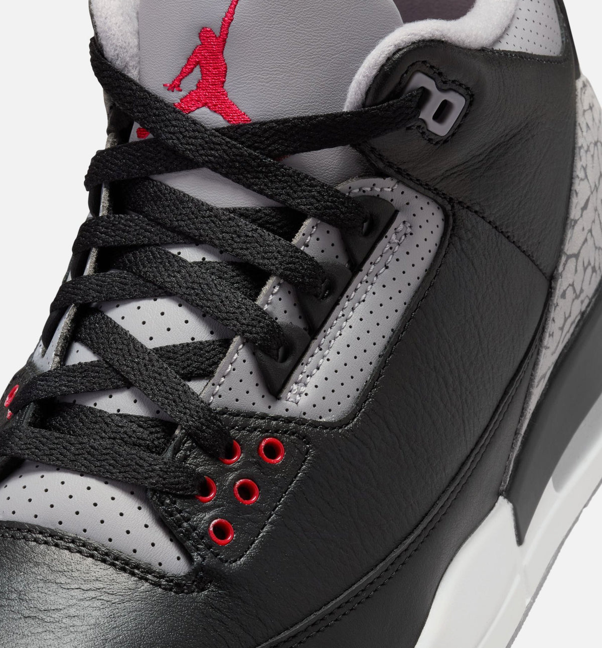 Air Jordan 3 Retro Black Cement Men's Shoes - Black Fire Red Cement Grey White