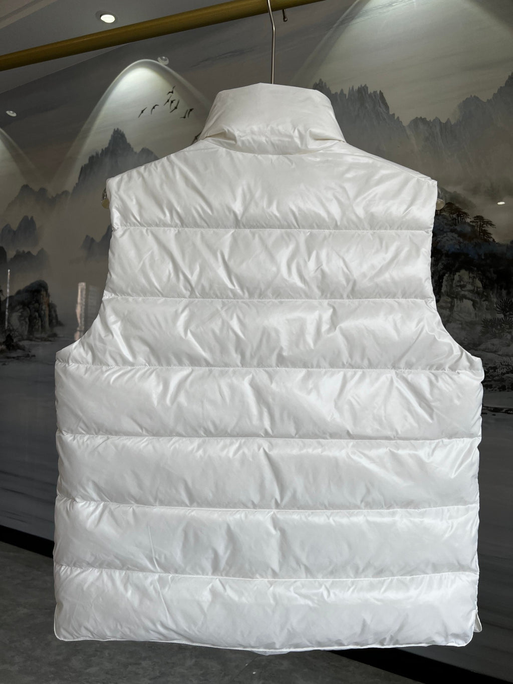 Moncler Glossy White Quilted Puffer Vest