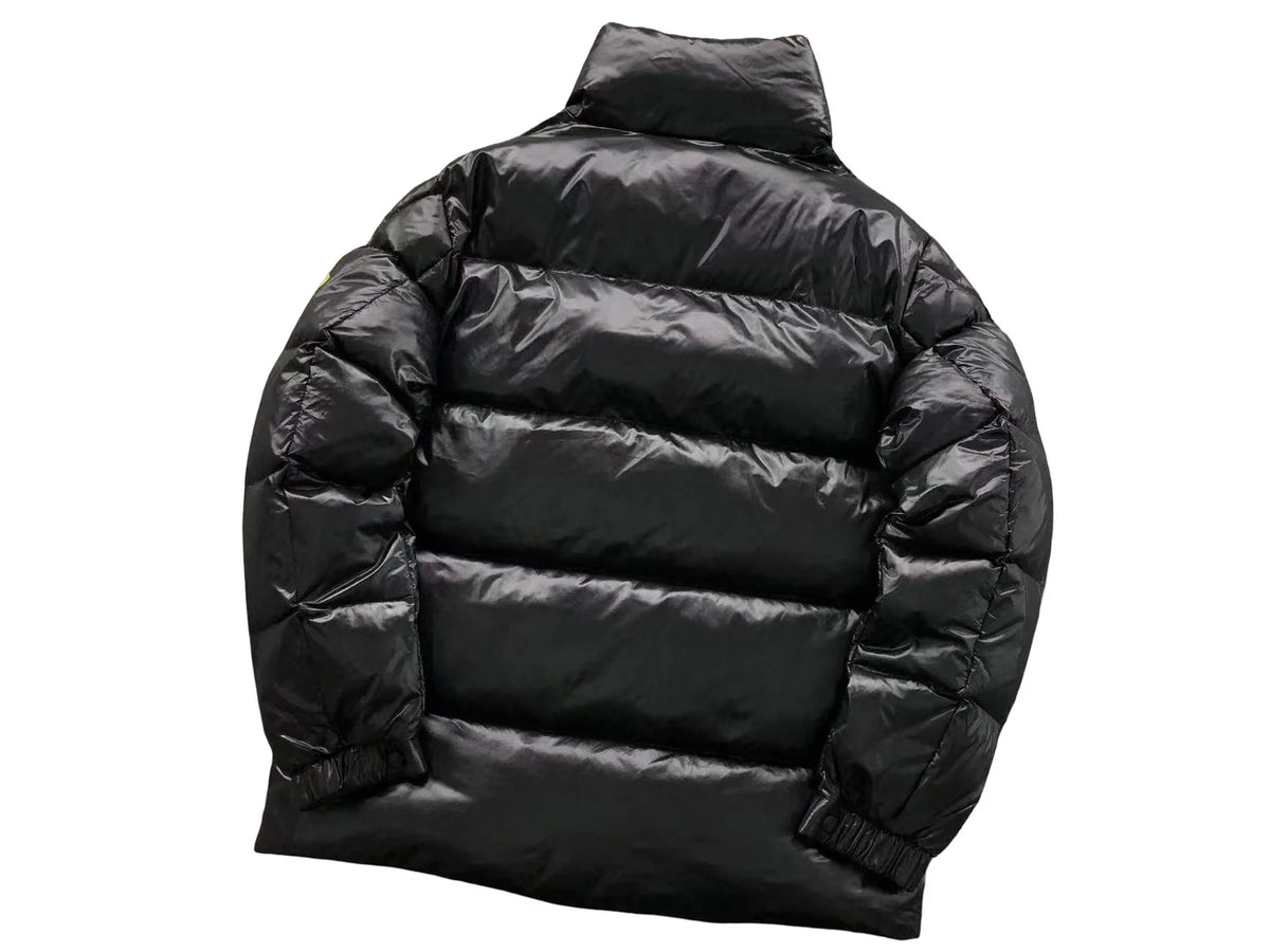 Moncler Glossy Black Stand-Collar Quilted Puffer Jacket