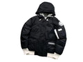 Canada Goose Black and White Hooded Bomber Jacket