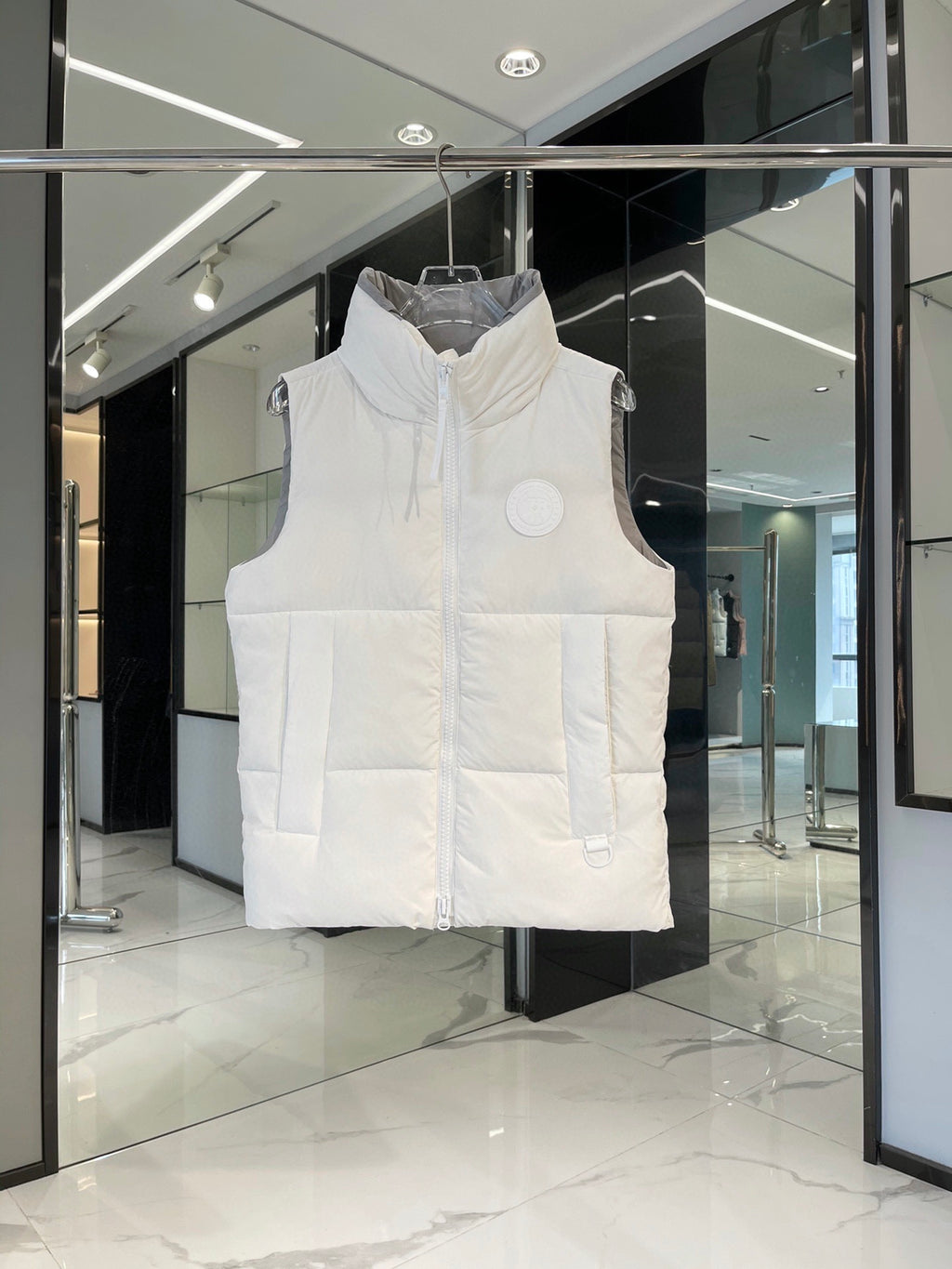 Canada Goose Quilted White Zip-Front Puffer Vest