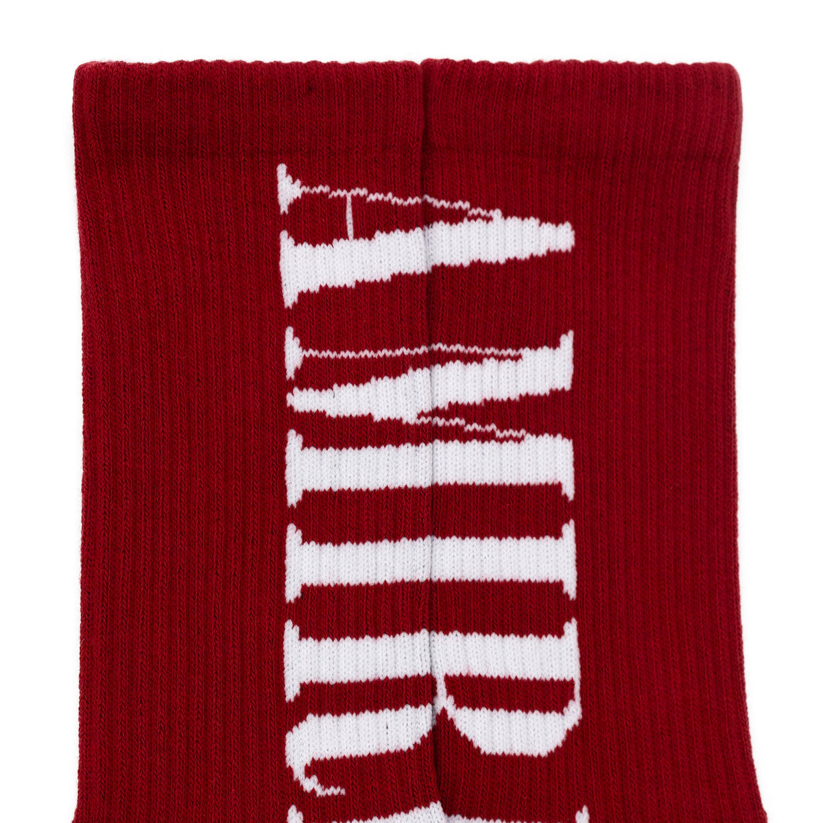 Red Solid Core Logo Sock
