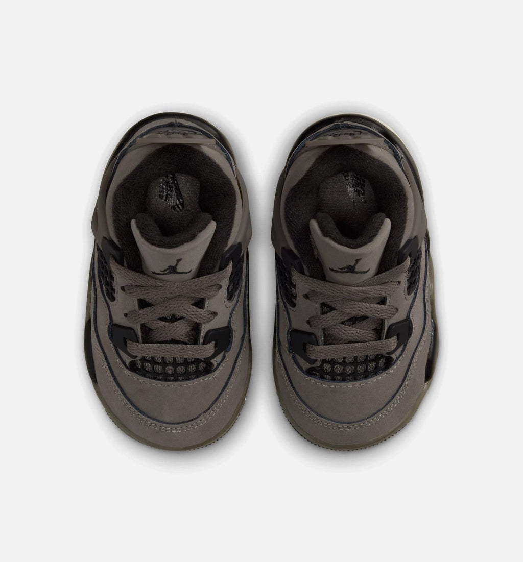 Air Jordan 4 Retro 'Cave Stone and Black' - Infant/Toddler Lifestyle Sneaker (Cave Stone/Black/Moon Particle)