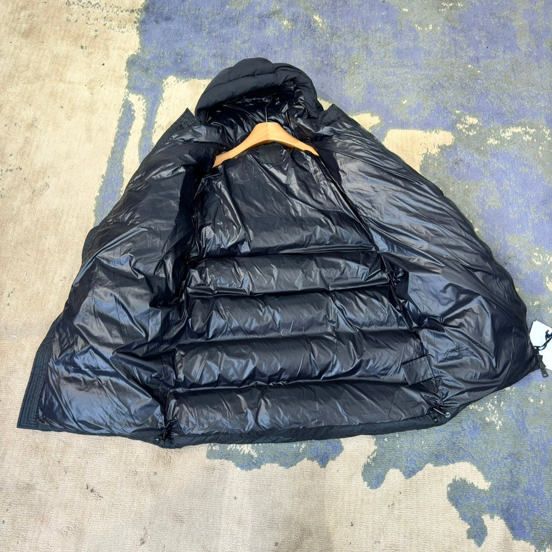 Moncler Quilted Black Hooded Longline Puffer Coat
