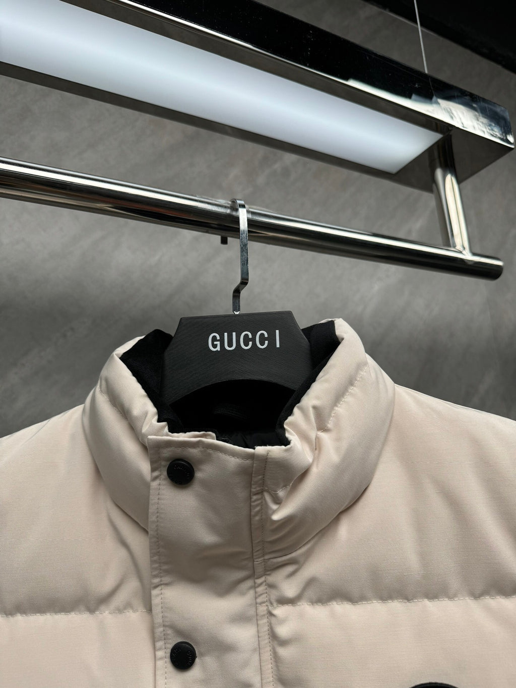 Canada Goose Quilted Cream Snap-Front Puffer Vest