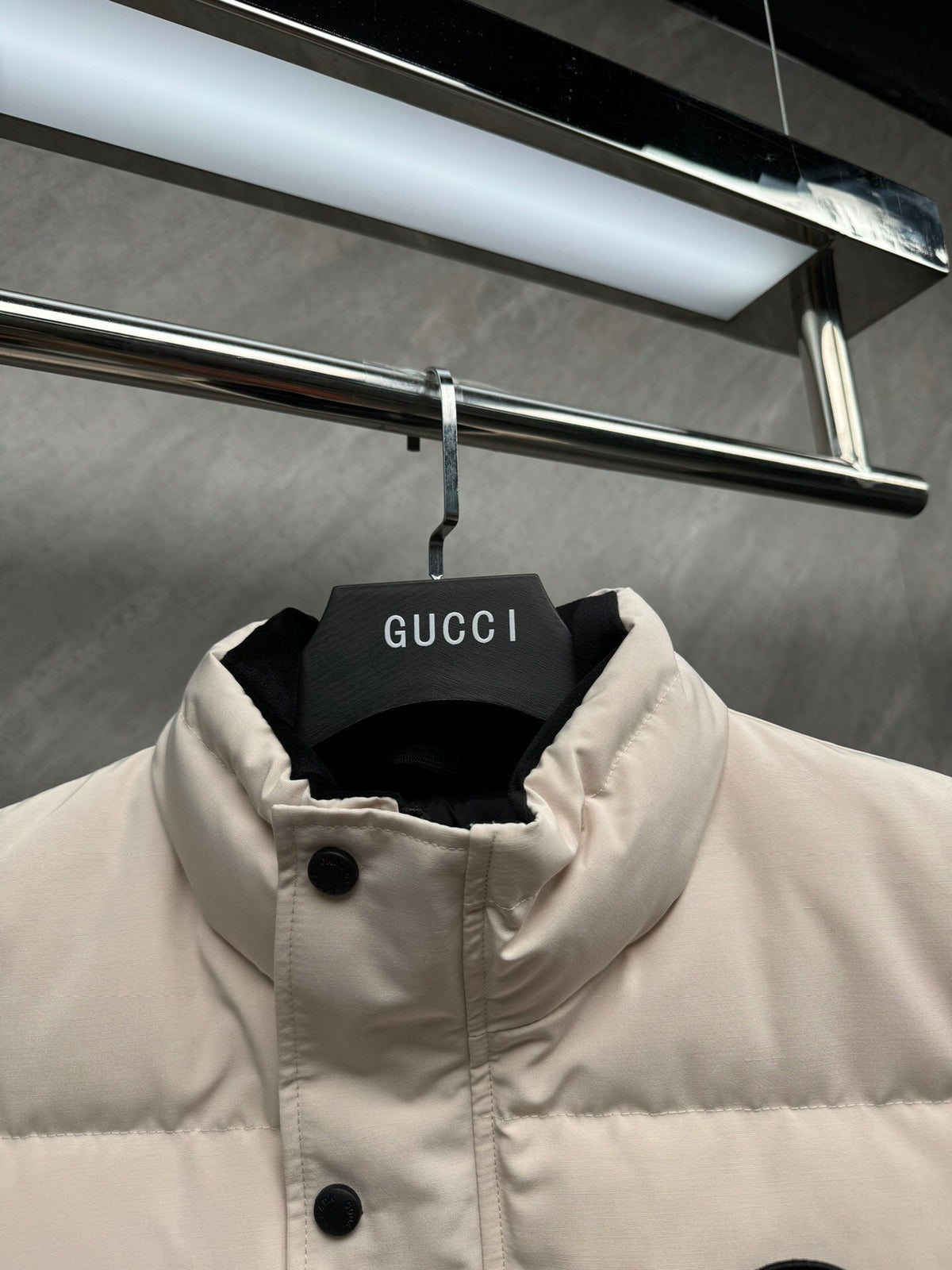 Canada Goose Quilted Cream Snap-Front Puffer Vest