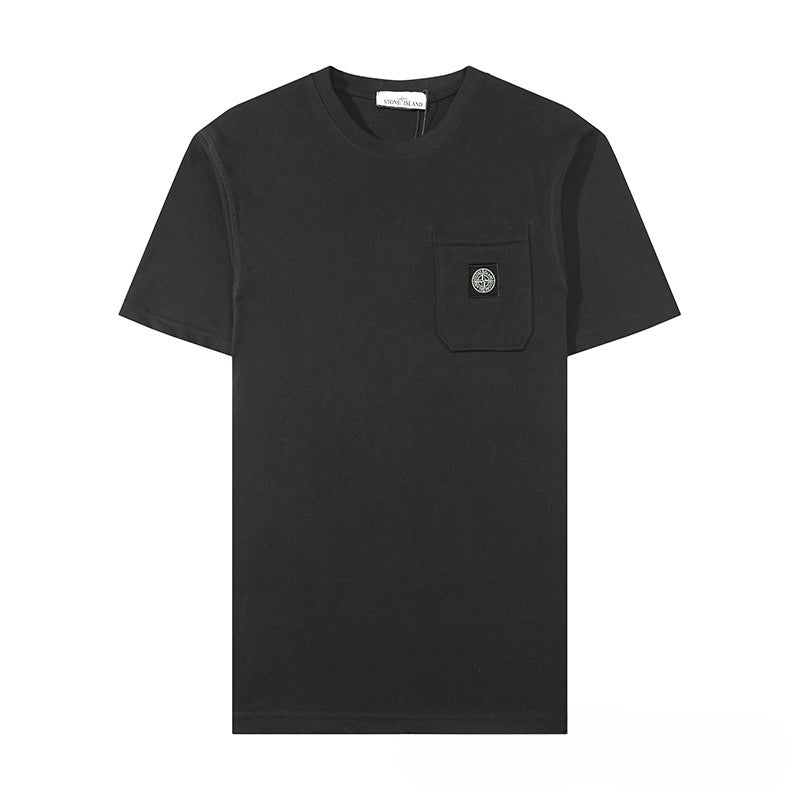 Stone Island Compass Embroidered Chest Pocket Oversized Tee Streetwear