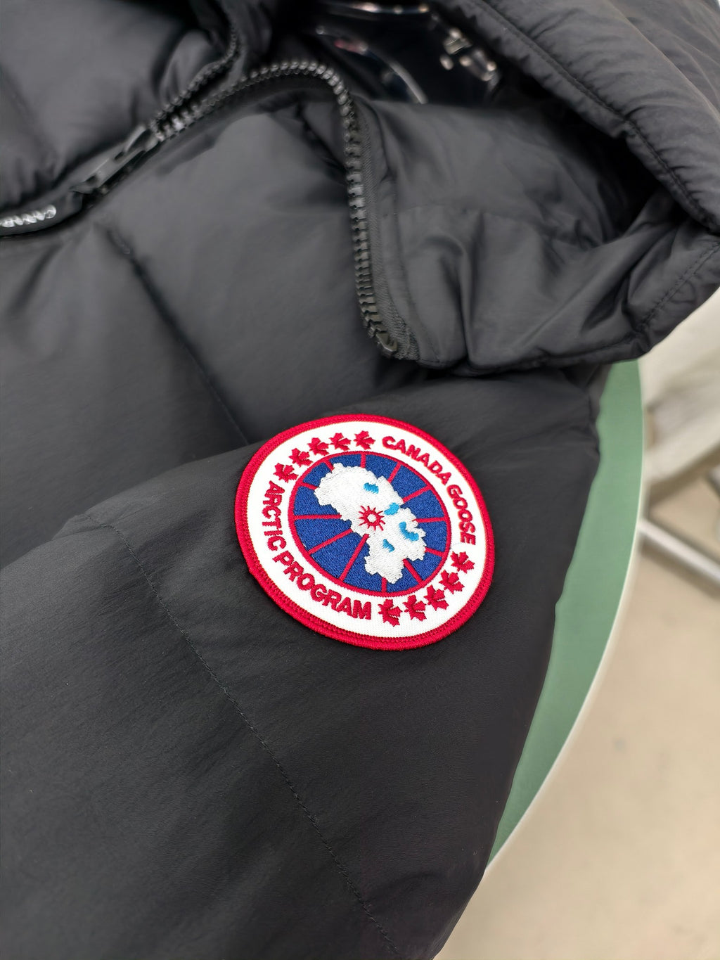 Canada Goose Quilted Black Hooded Zip-Front Puffer Jacket