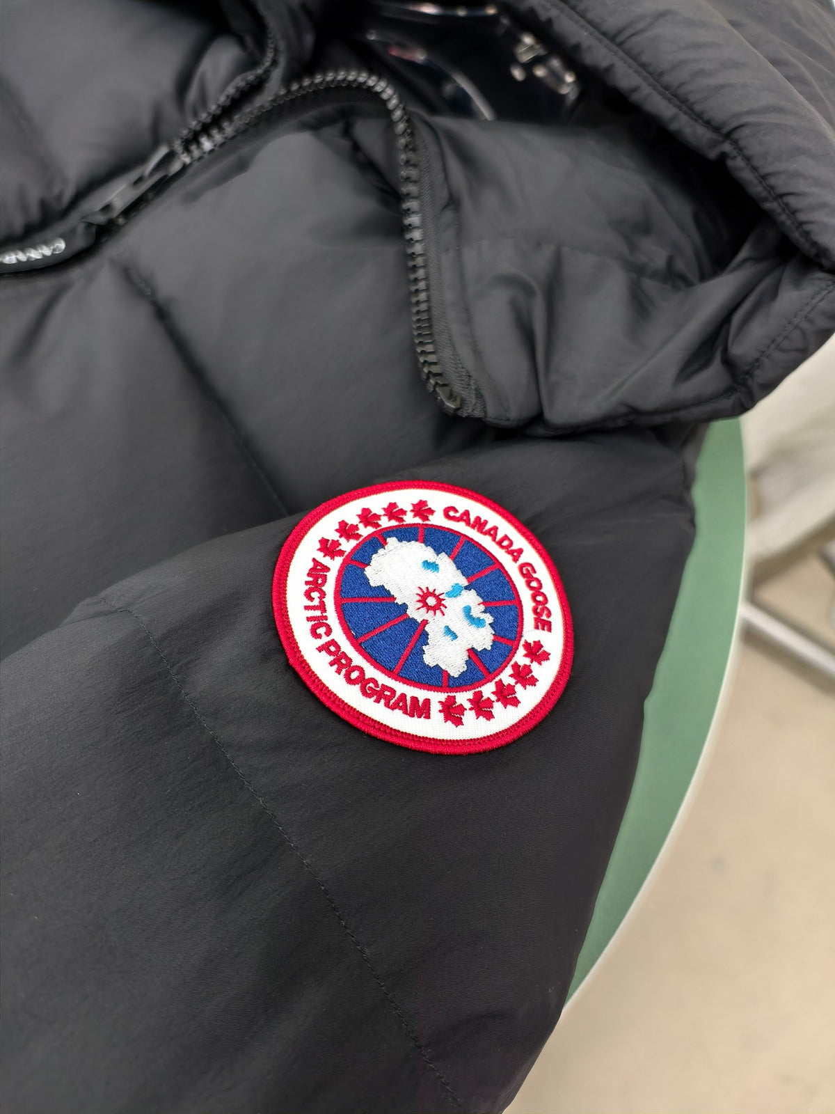 Canada Goose Quilted Black Hooded Zip-Front Puffer Jacket