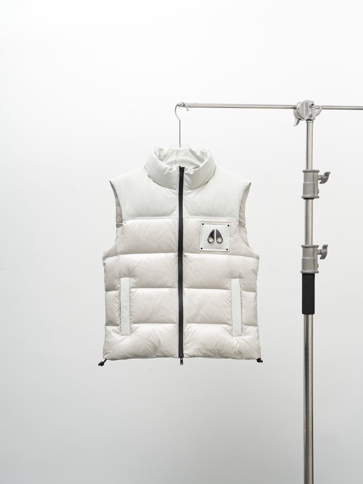 Moose Knuckles White Quilted Zip-Front Puffer Vest