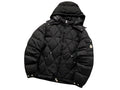 Moncler Black Diamond-Quilted Hooded Puffer Jacket