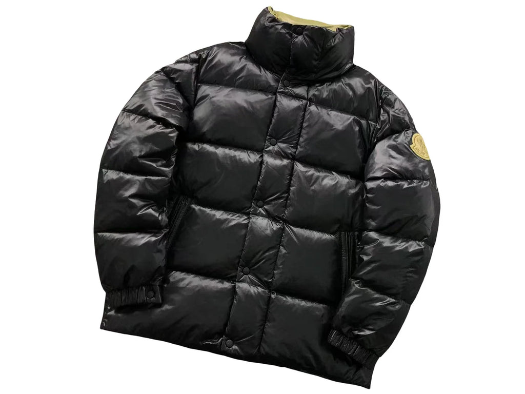 Moncler Glossy Black Stand-Collar Quilted Puffer Jacket