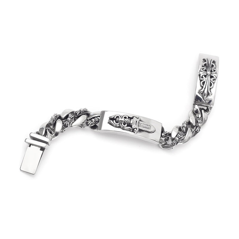 DOUBLE ID FANCY LINK BRACELET 8