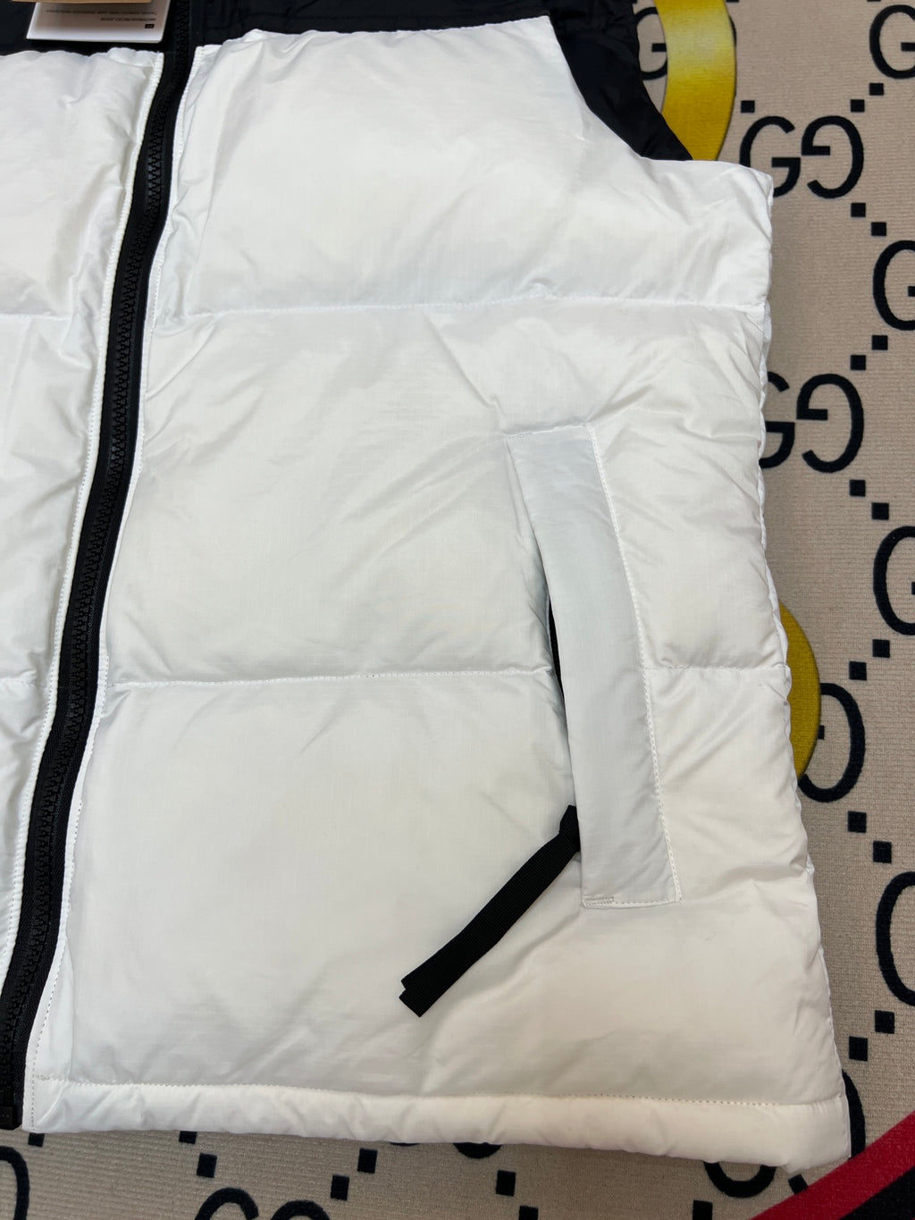 The North Face Quilted White and Black Puffer Vest