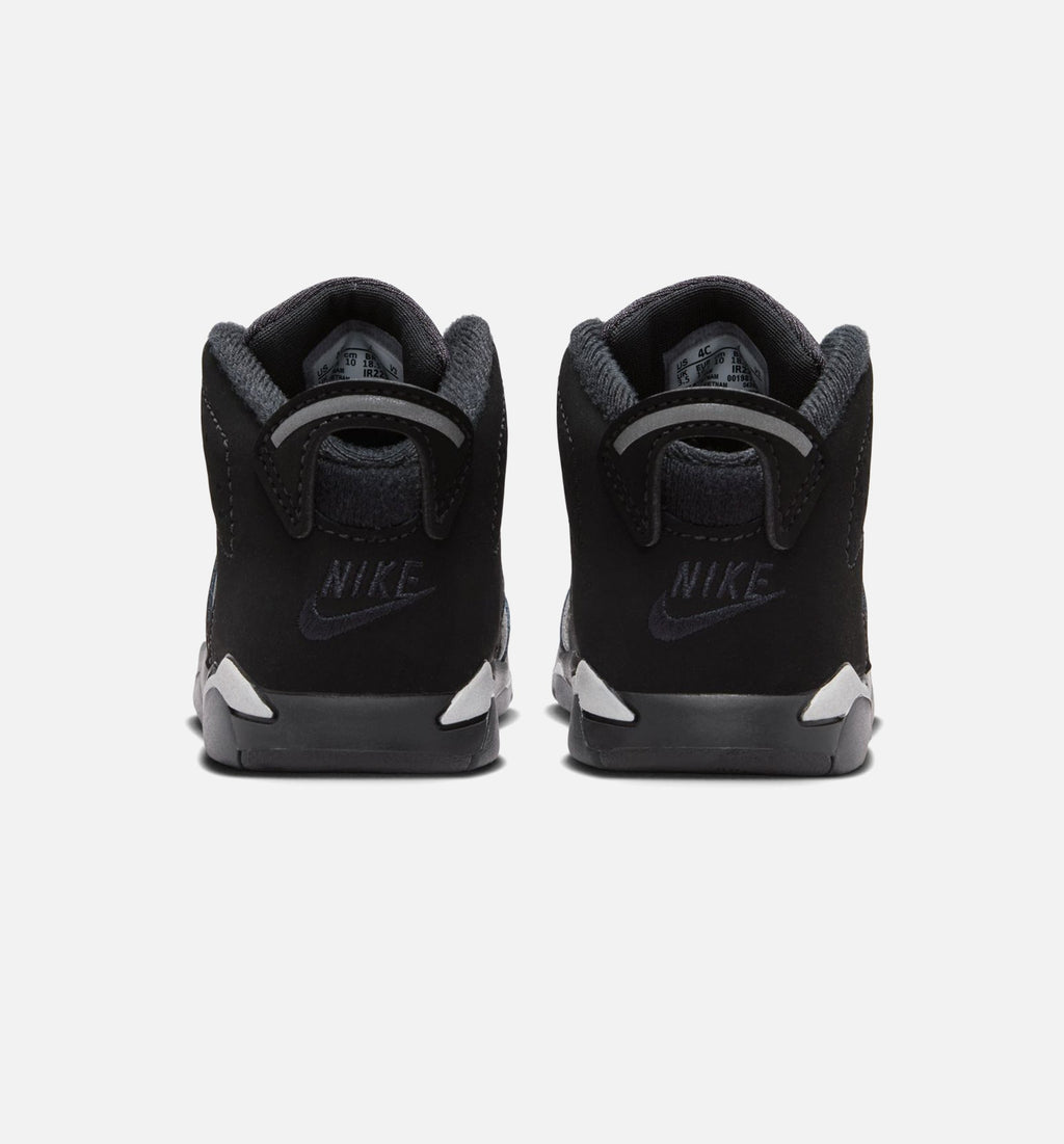 Air Jordan 6 'Cap & Gown' - Infant/Toddler Lifestyle Sneaker (Black/Reflective Silver/Black)