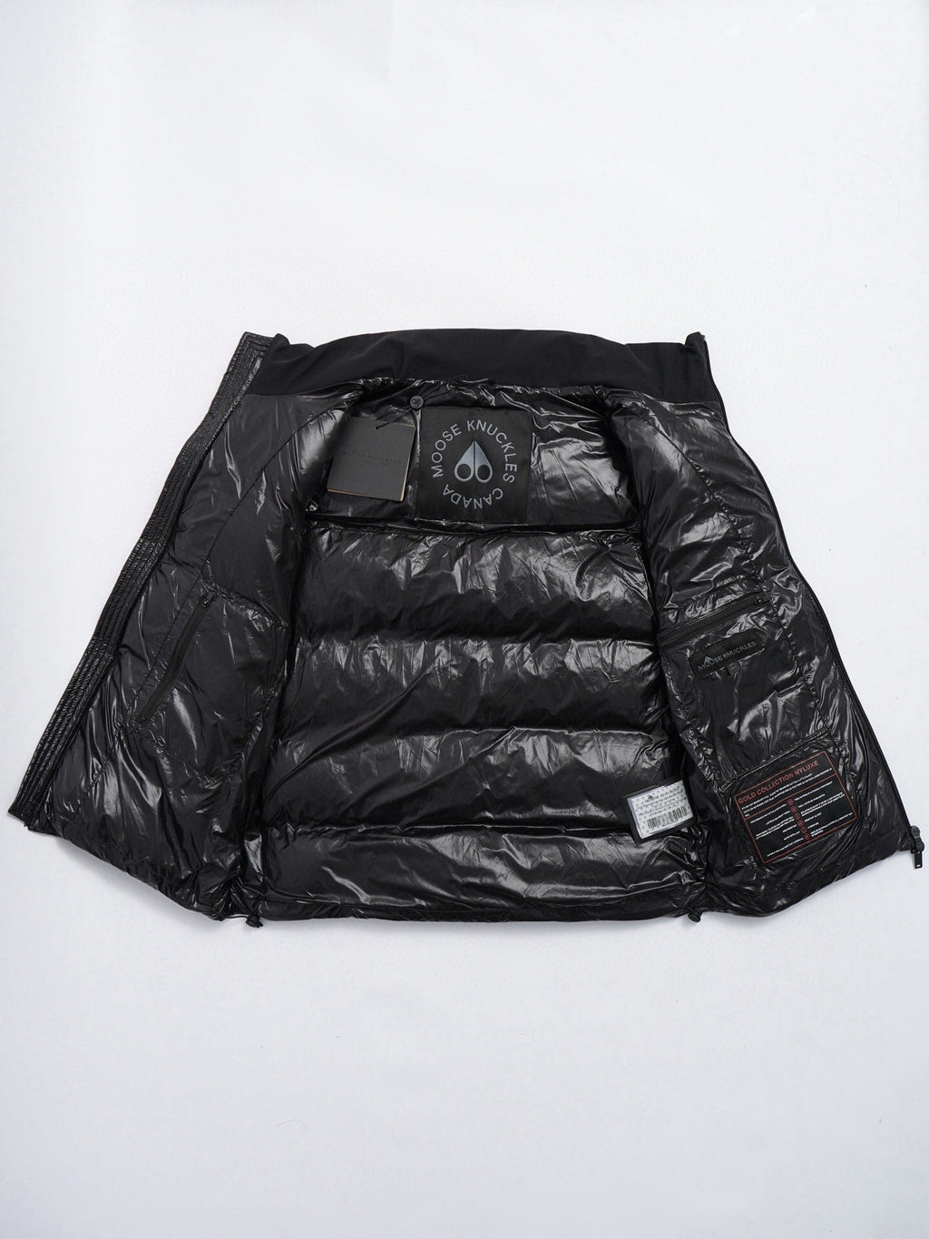Moose Knuckles Black Quilted Zip-Front Puffer Vest