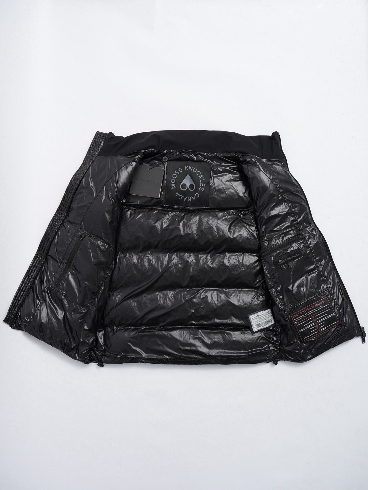 Moose Knuckles Black Quilted Zip-Front Puffer Vest