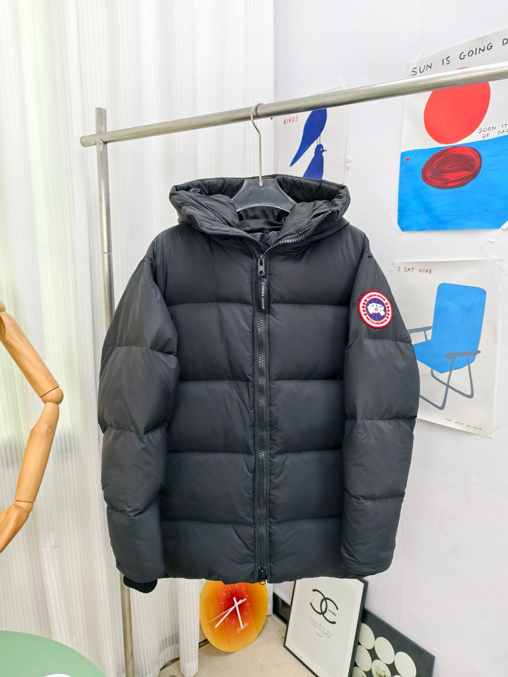 Canada Goose Quilted Black Hooded Zip-Front Puffer Jacket