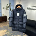 Moncler Quilted Black Hooded Longline Puffer Coat