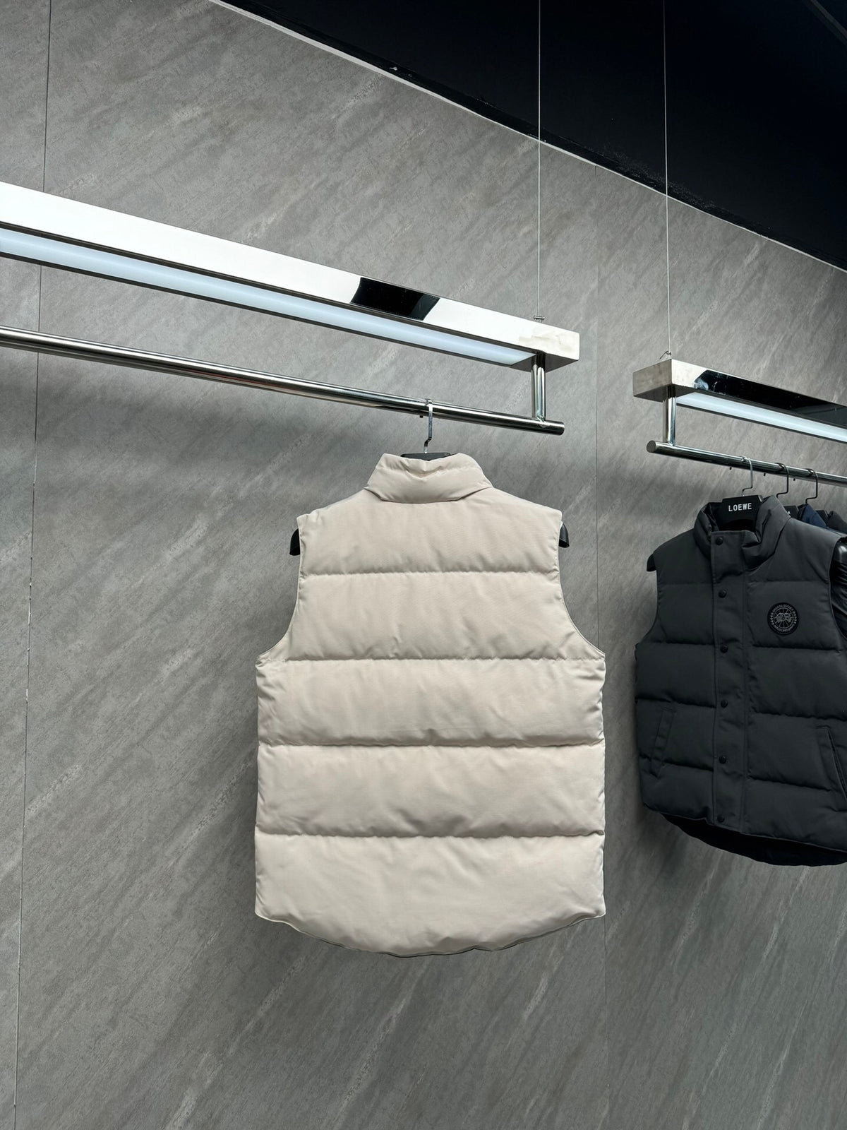 Canada Goose Quilted Cream Snap-Front Puffer Vest