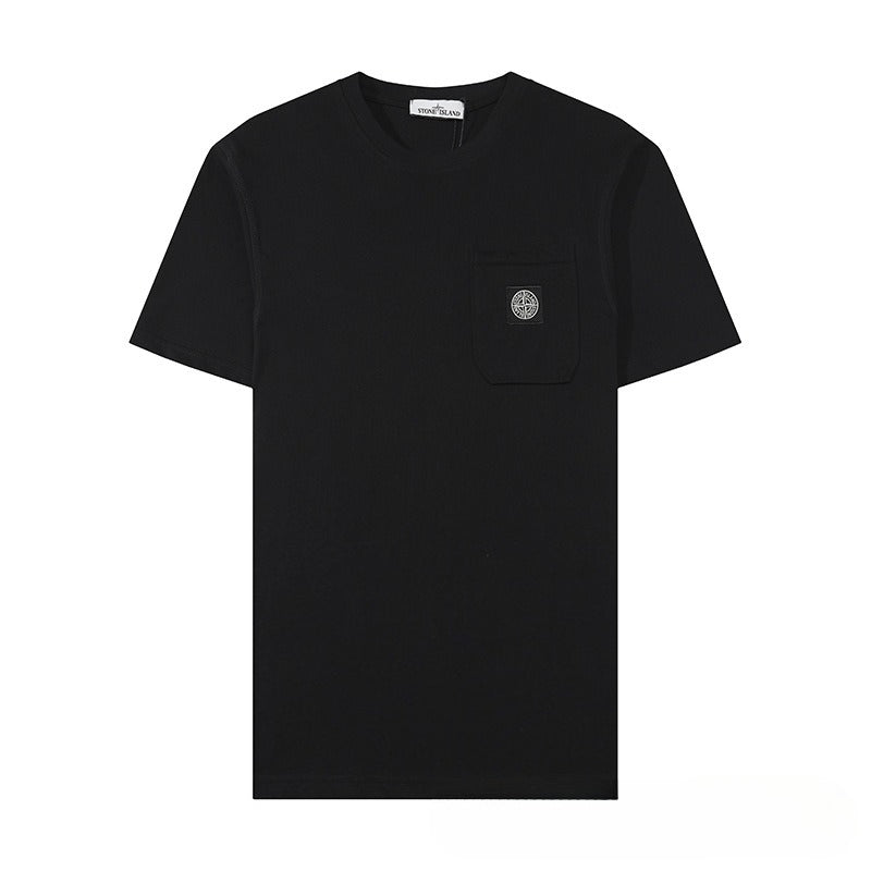 Stone Island Compass Embroidered Chest Pocket Oversized Tee Streetwear