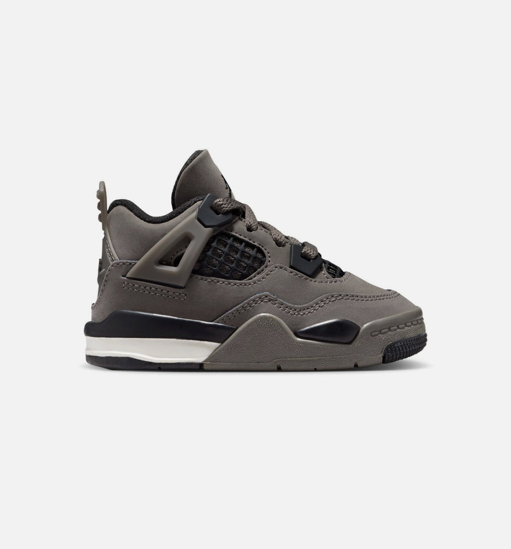 Air Jordan 4 Retro 'Cave Stone and Black' - Infant/Toddler Lifestyle Sneaker (Cave Stone/Black/Moon Particle)