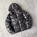 Moncler Glossy Black Hooded Quilted Puffer Jacket