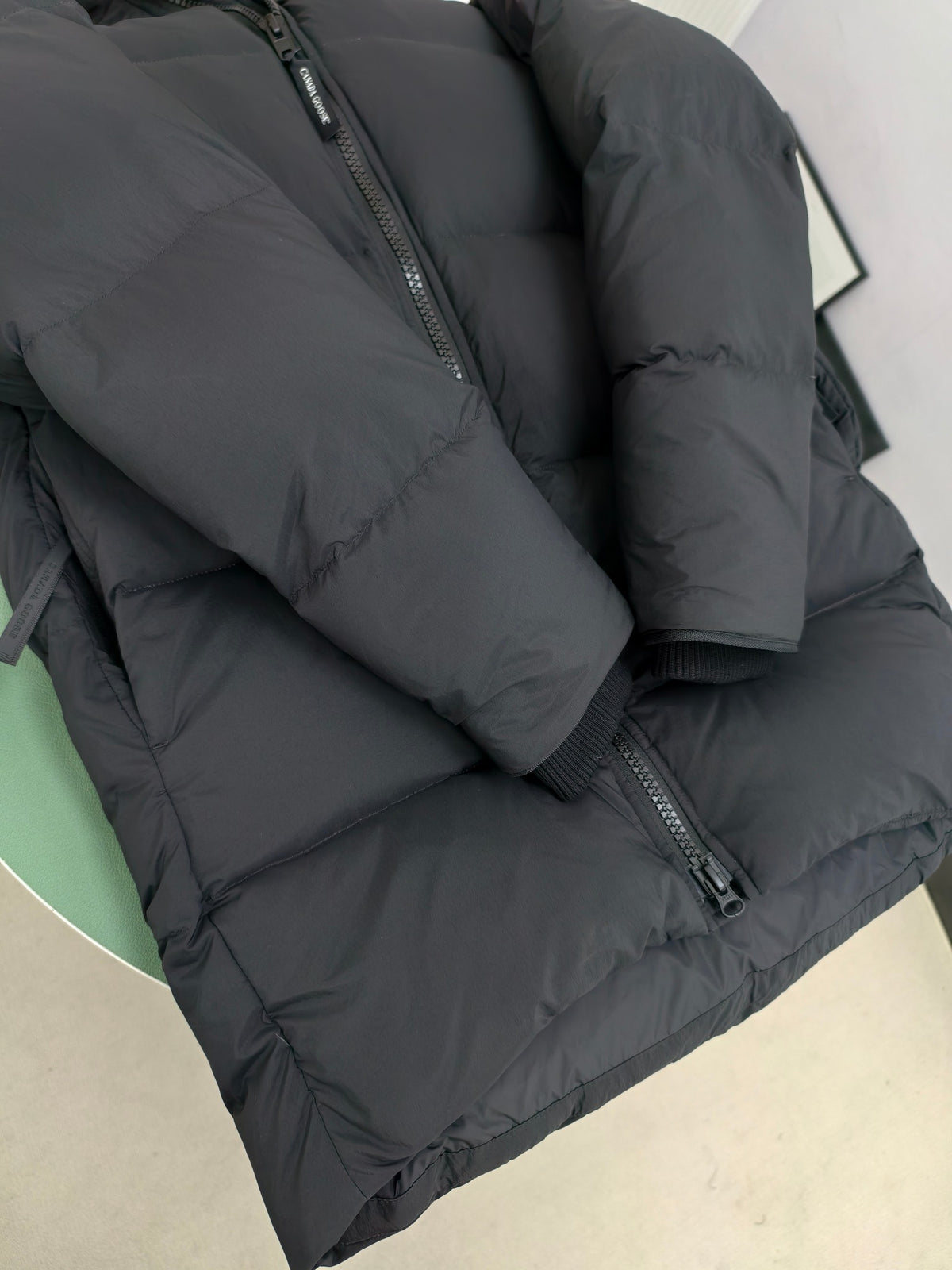Canada Goose Quilted Black Hooded Zip-Front Puffer Jacket