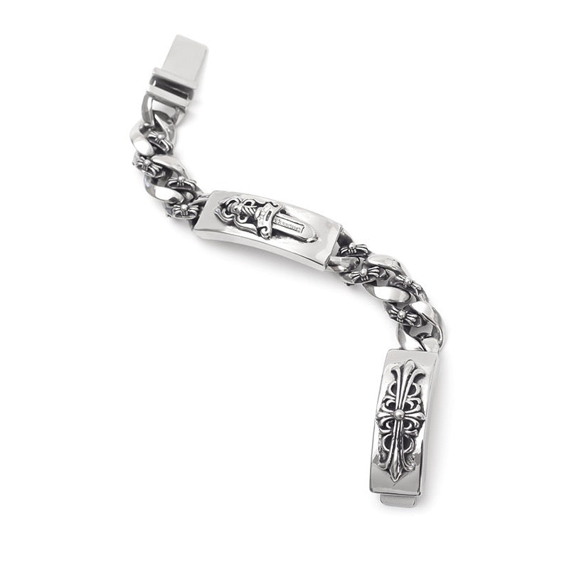 DOUBLE ID FANCY LINK BRACELET 8