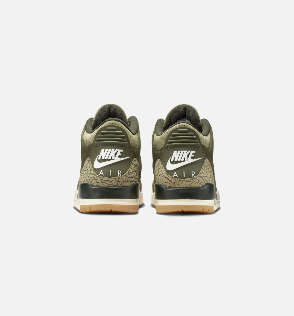 Air Jordan 3 Retro Medium Olive Men's Sneakers - Medium Olive / Sequoia / Neutral Olive / Sail / Total Crimson
