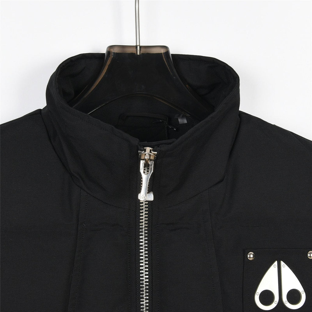 Moose Knuckles Black Quilted Zip-Front Puffer Vest